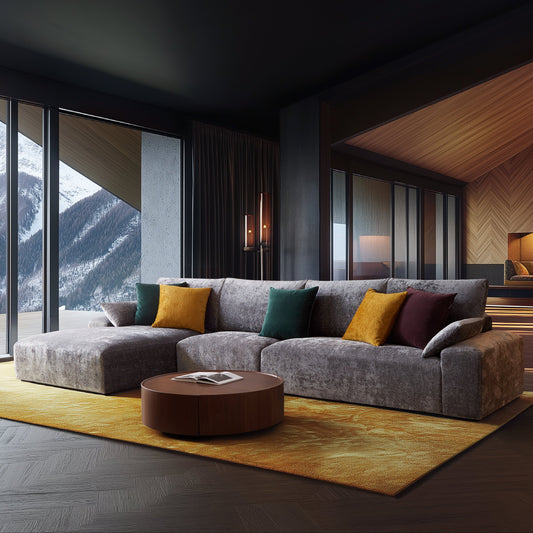 The Empress Gray Sectional-Gray