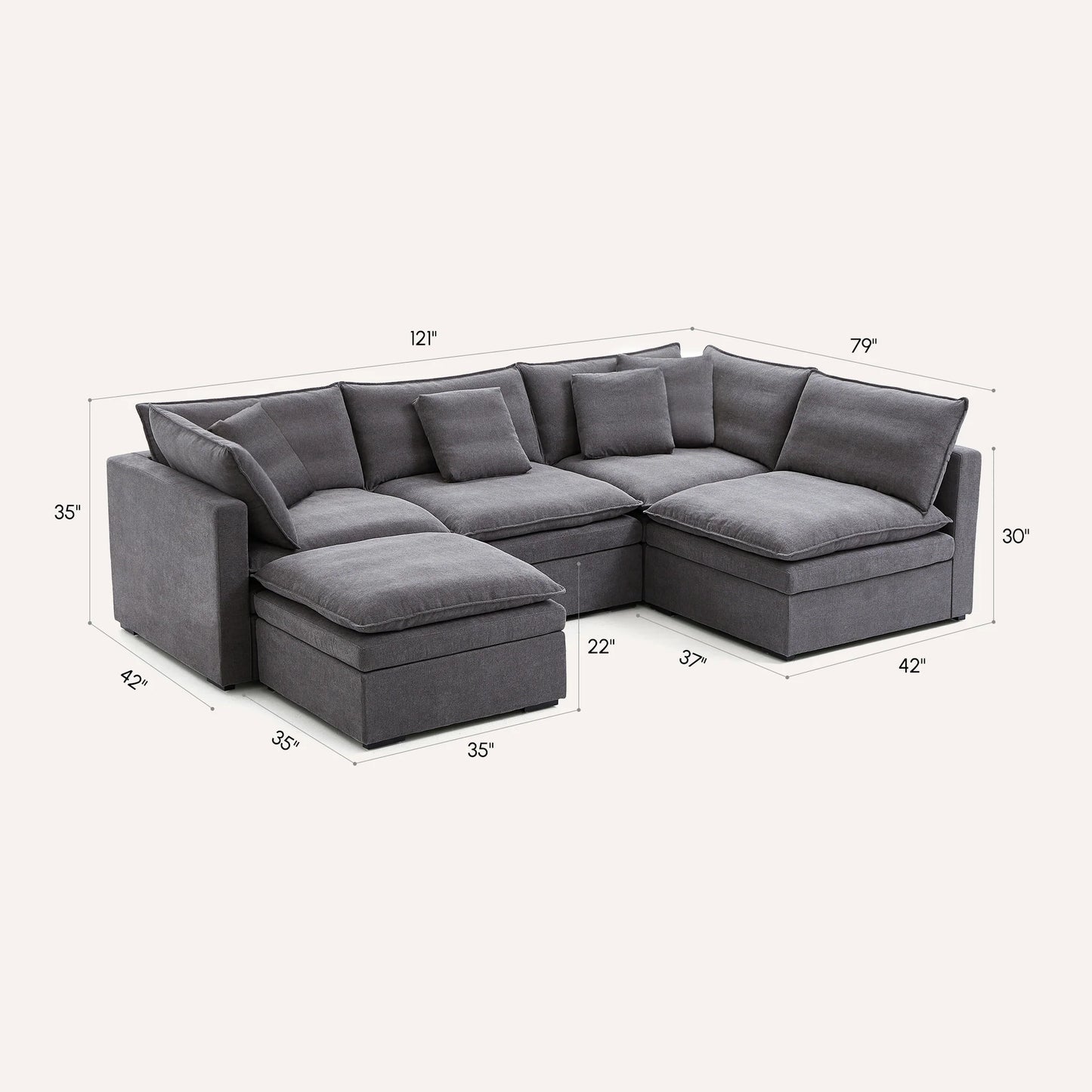 Burger Modular U-Sectional