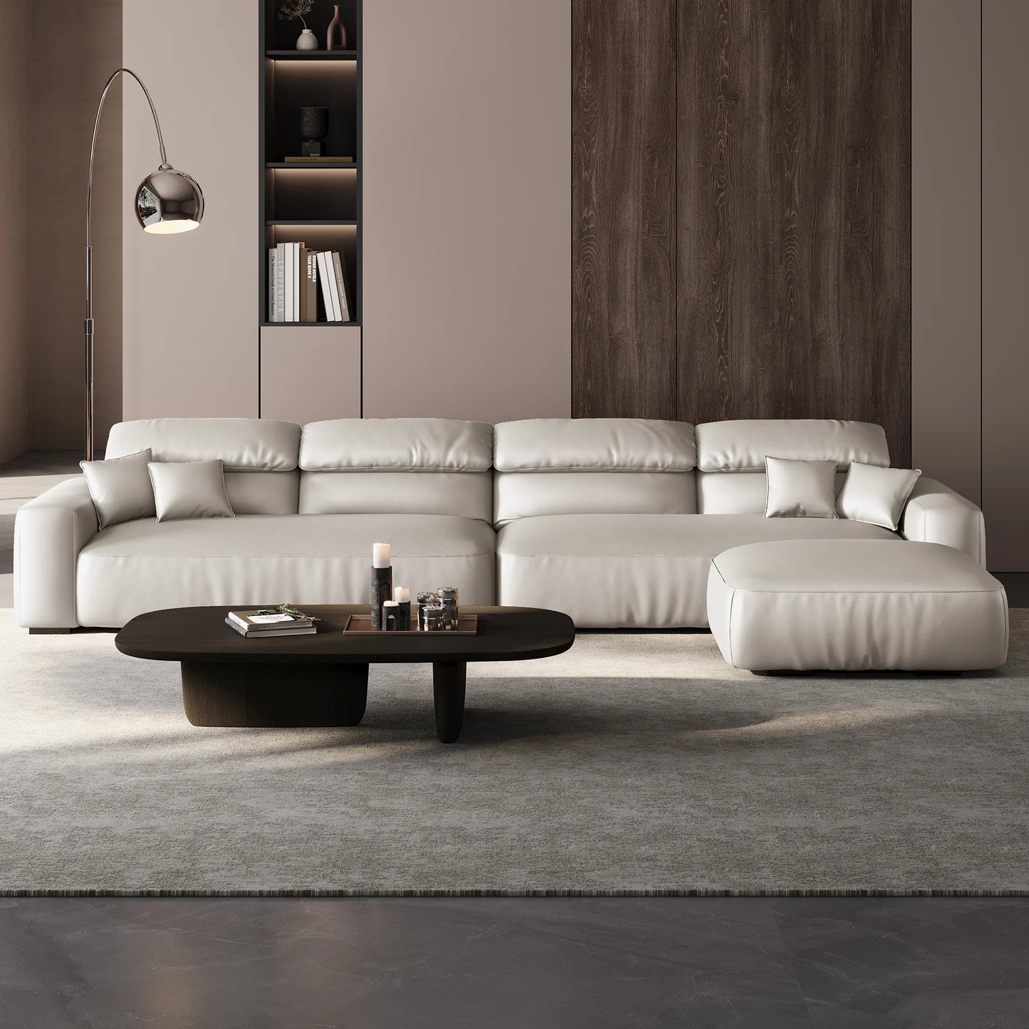 Chestnut Sofa and Ottoman