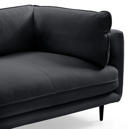 Vanilla Black Leather Sectional