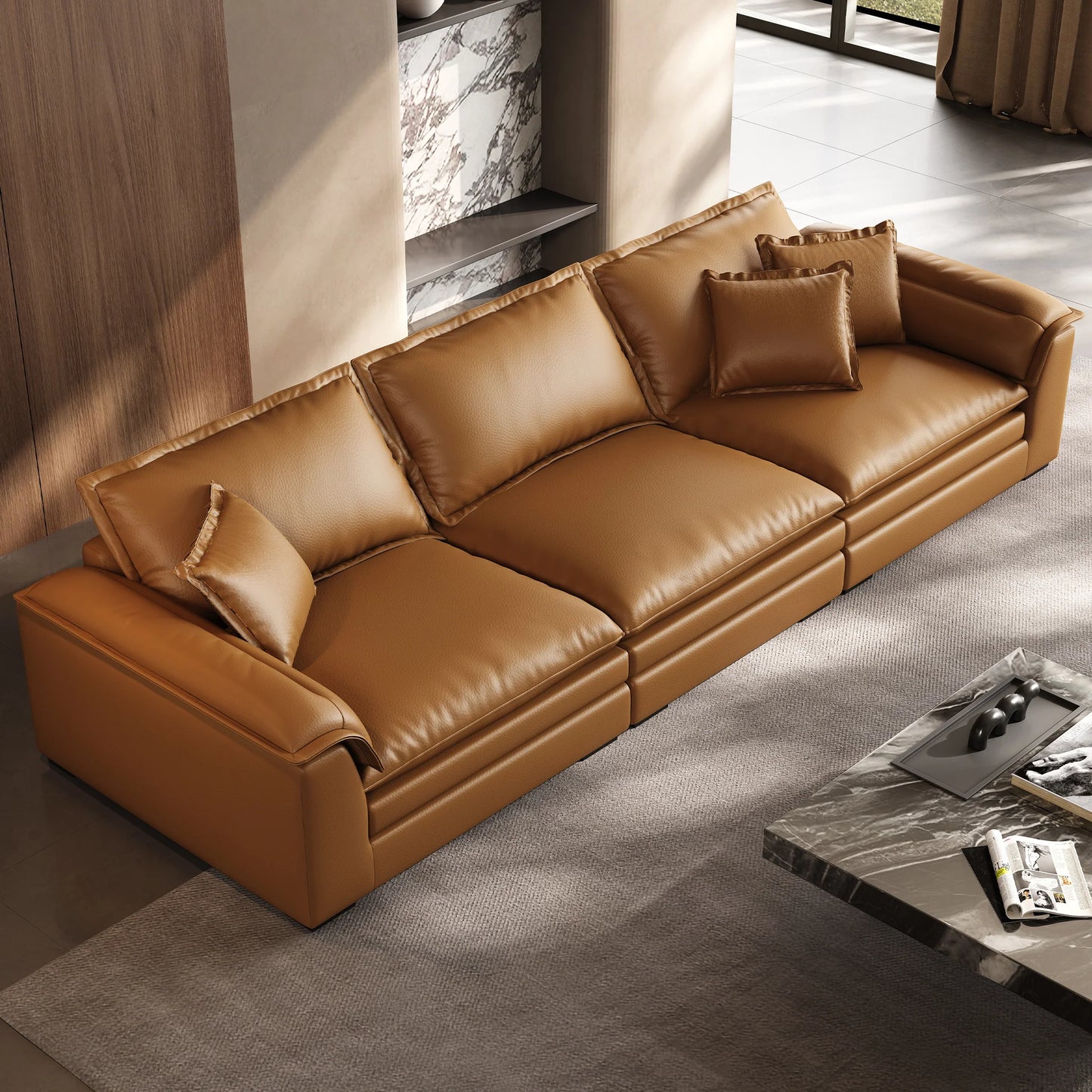 Sandwich Genuine Leather Sofa