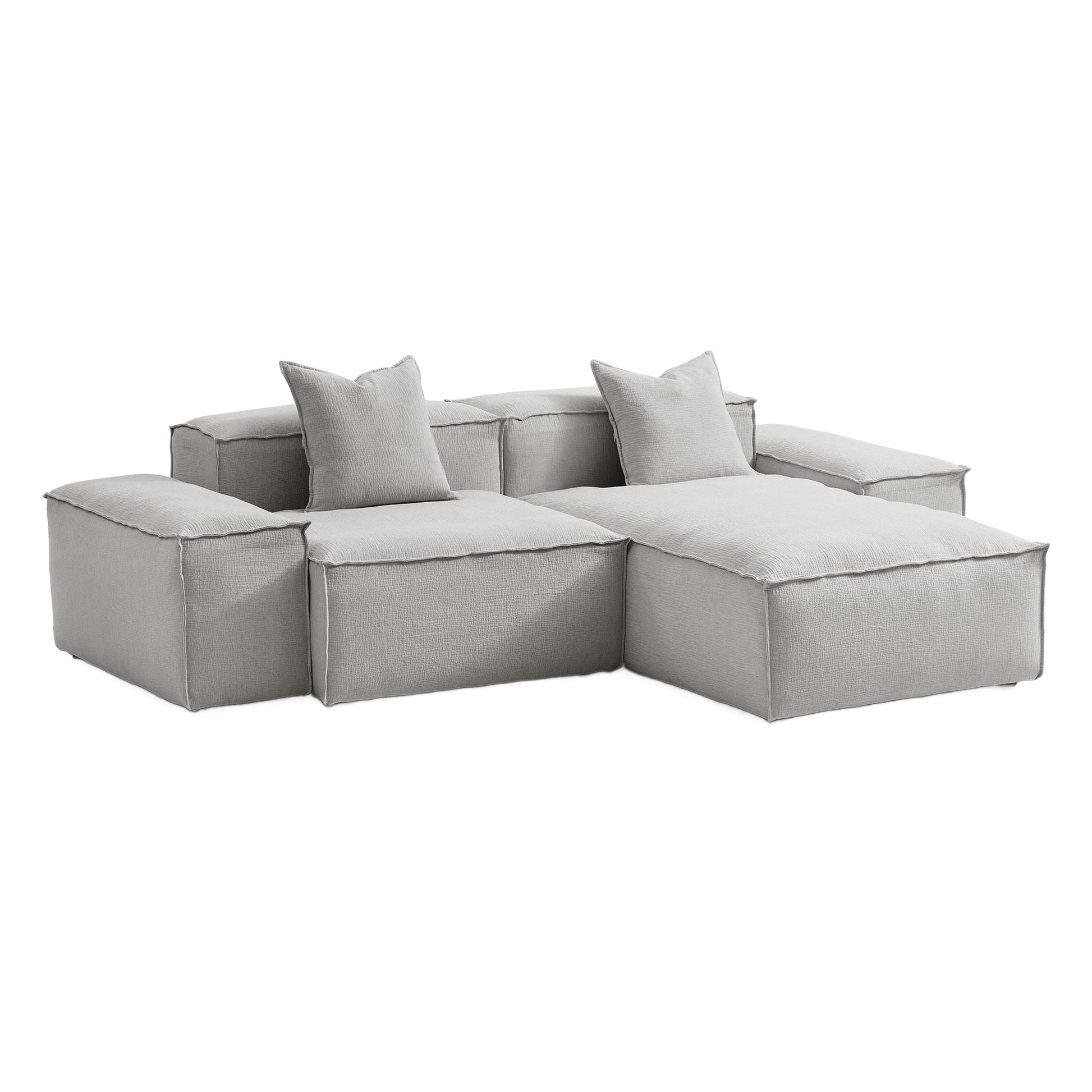 Freedom Modular Gray Sectional Sofa-Gray-106.3″-Low