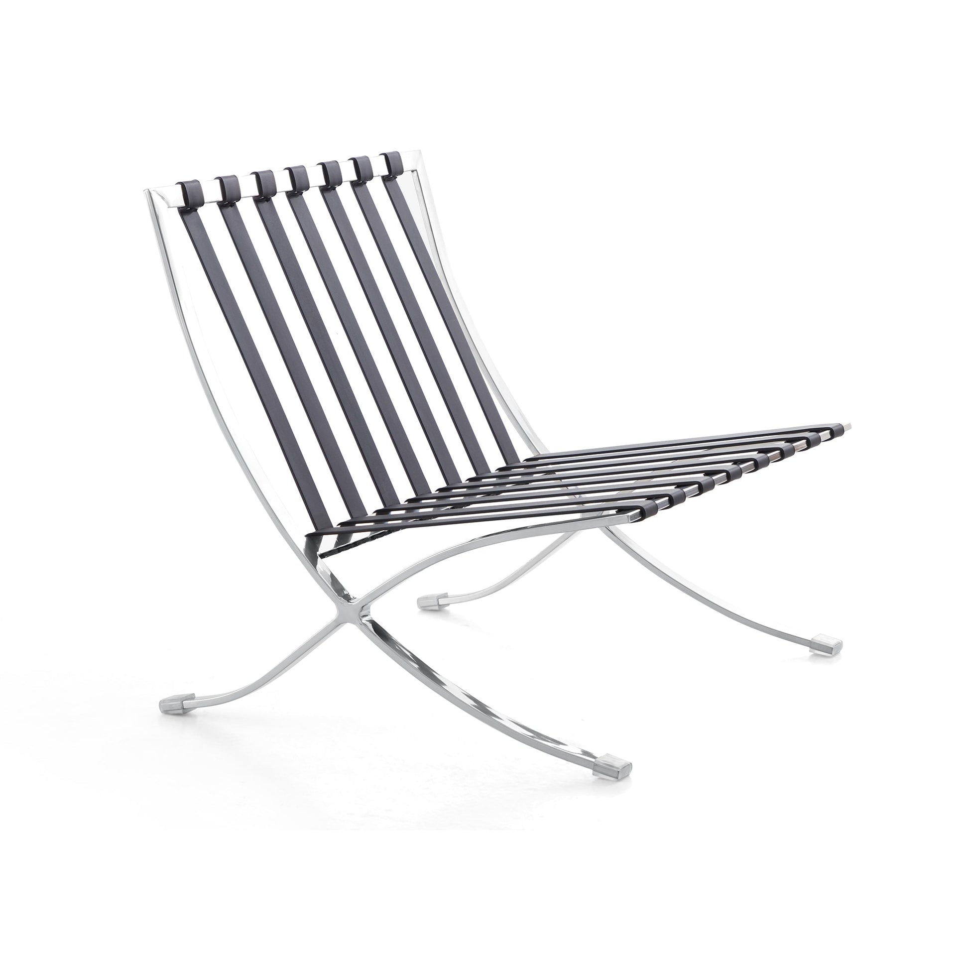 Barcelona Leather Lounge Chair-Black