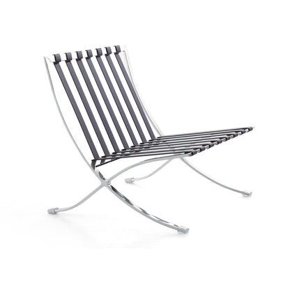 Barcelona Leather Lounge Chair-Black