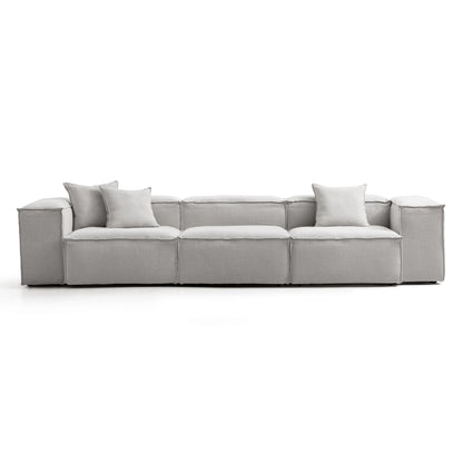 Freedom Modular White Sofa-Gray-143.7″-High
