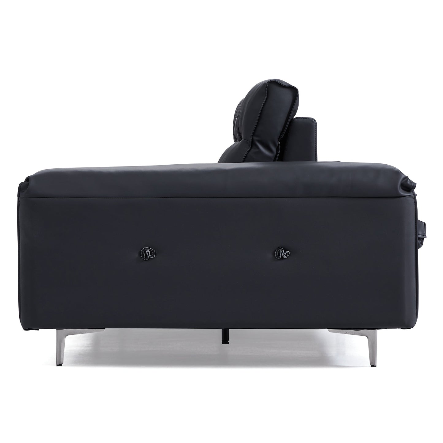 Lewis Black Leather Sailboat Sofa-Black