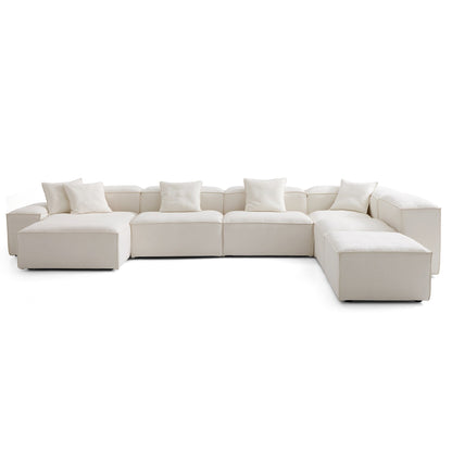 Freedom Modular Beige Open End Sectional Sofa-Beige-177.2"-Low