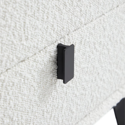 Cushy Boucle Fabric Nightstand