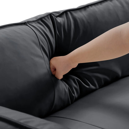 Vanilla Black Leather Sectional