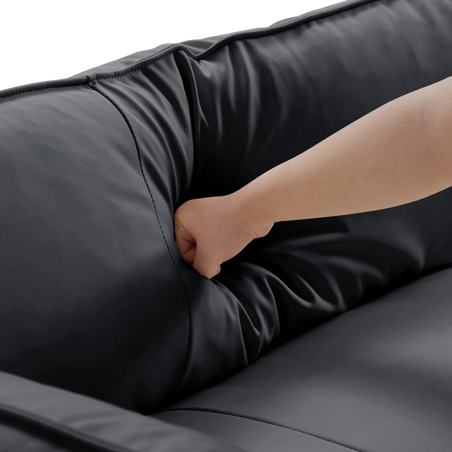 Vanilla Black Leather Sofa
