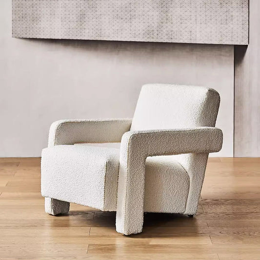 Nova Cream Boucle Utrecht Armchair-White Boucle