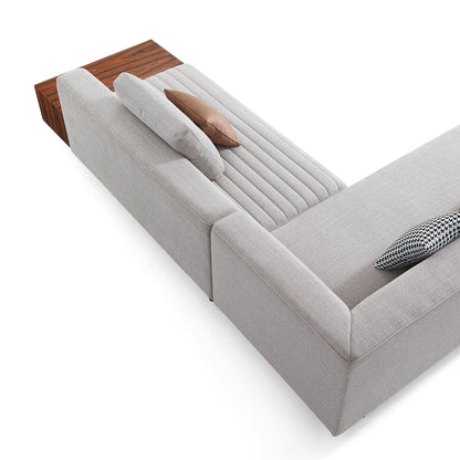 Brandy Channel Tufting Sectional with Coffee Table-Gray-173.2"(2)