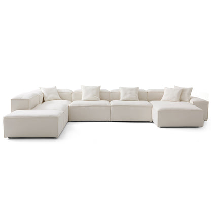 Freedom Modular Beige Open End Sectional Sofa-Beige-177.2"-Low