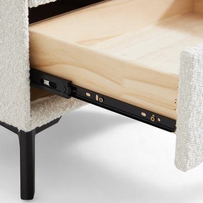 Cushy Boucle Fabric Nightstand-19.7"