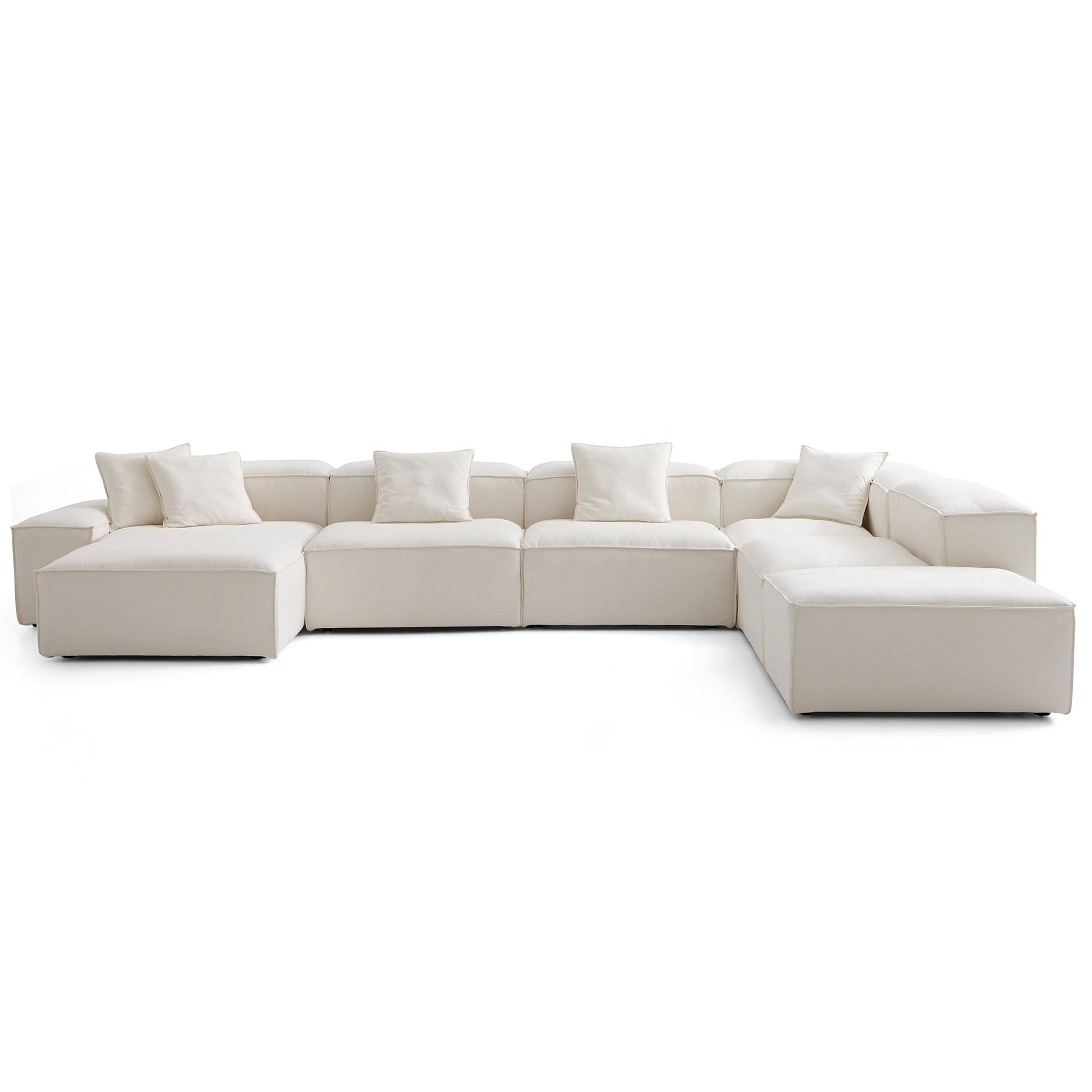 Freedom Modular Beige Open End Sectional Sofa-Beige-177.2"-Low