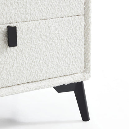 Cushy Boucle Fabric Nightstand