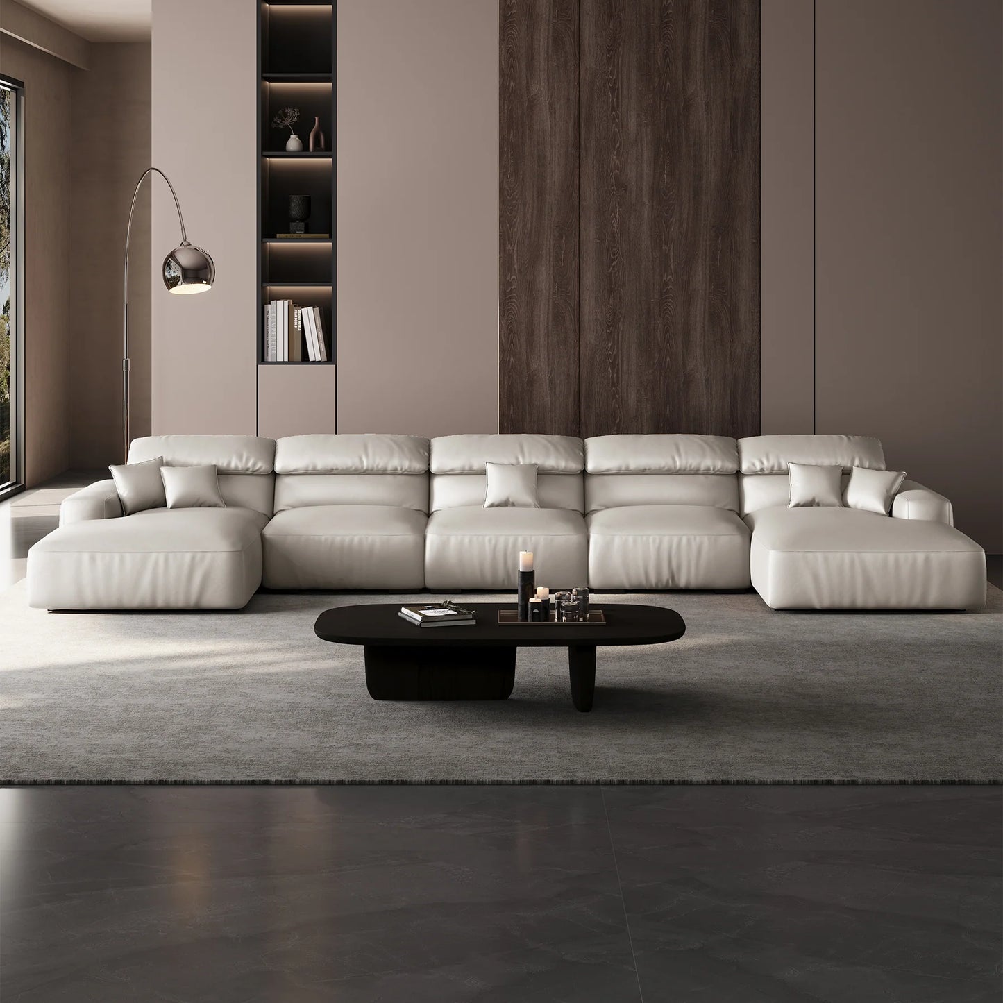 Chestnut Double Chaise Sectional