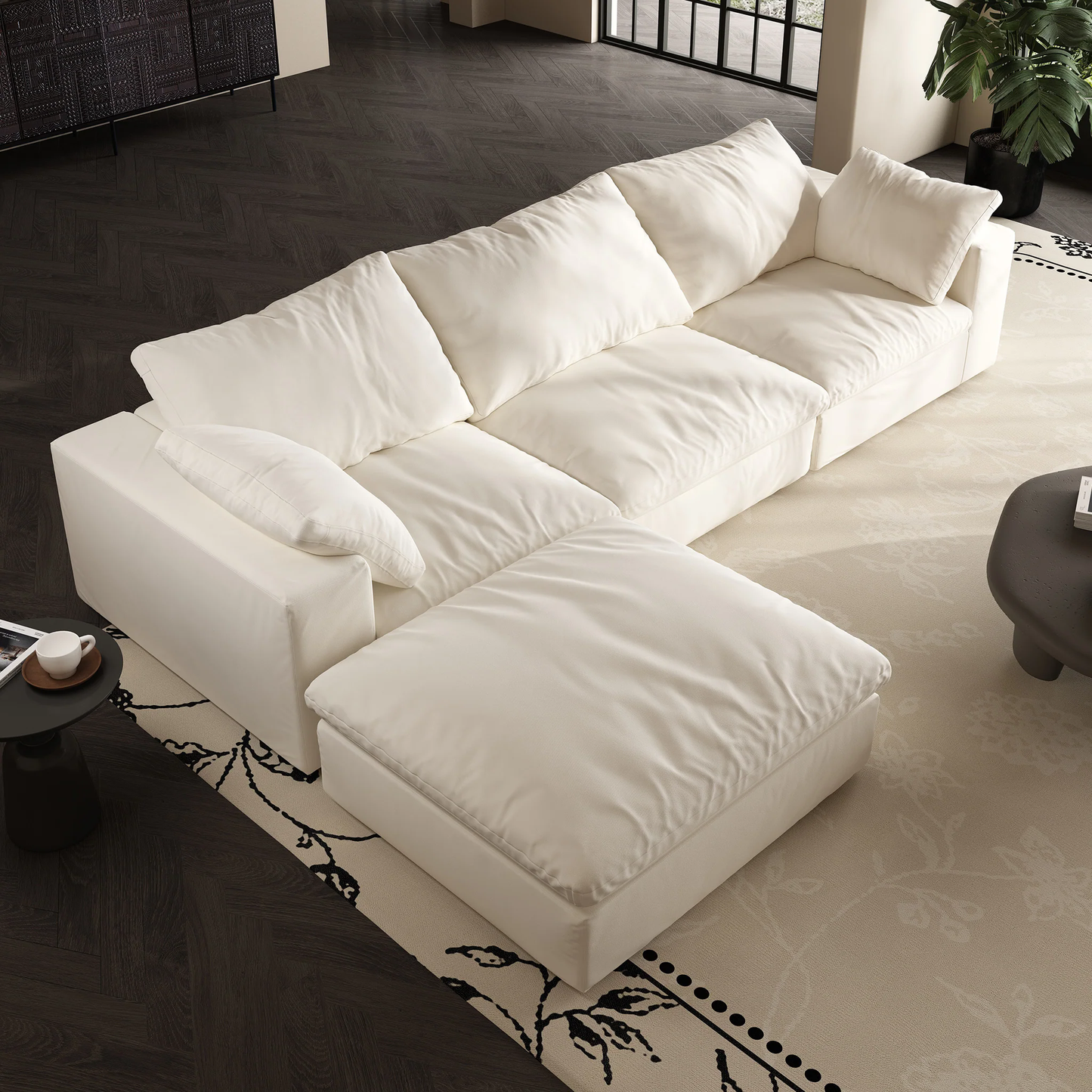 Lunna Modular Sofa and Ottomanwhite / 120 inch sofa & ottoman