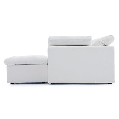 Tender Wabi Sabi Sand Sofa and Ottoman-White