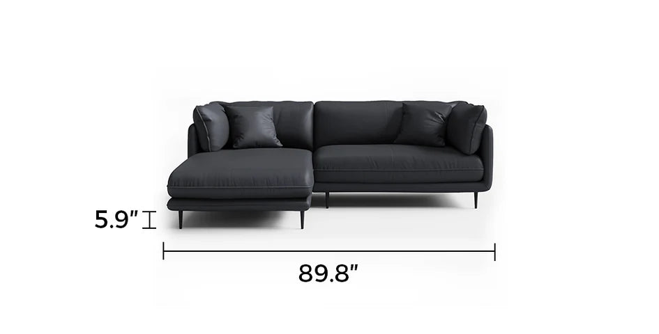 Vanilla Black Leather Sectional