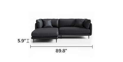 Vanilla Black Leather Sectional
