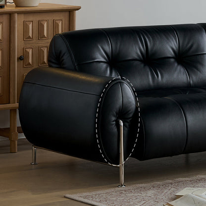 Banning Vintage Leather Sofa-Black