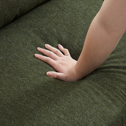 Jungle L Shaped Green Fabric Sectional Sofa With Chaise-Green