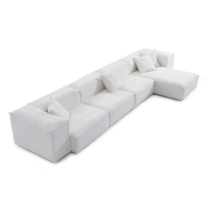 Freedom Modular Khaki Sectional Sofa-White-High-181.1″
