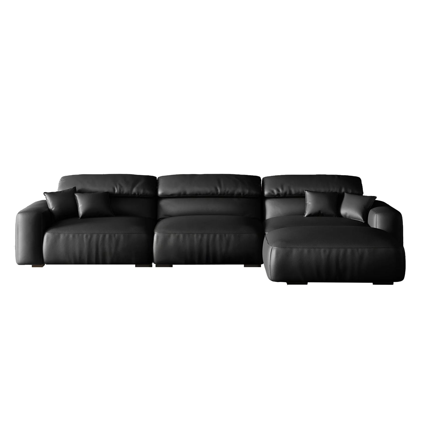 Chestnut Brown Leather Sofa and Ottoman