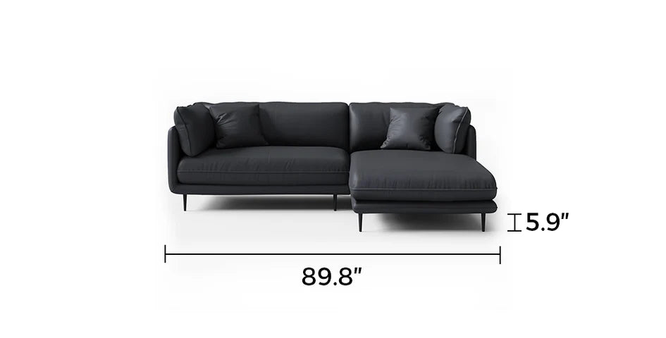 Vanilla Black Leather Sectional