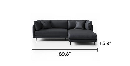 Vanilla Black Leather Sectional