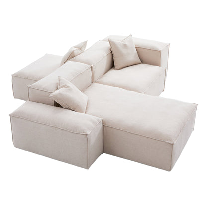 Freedom Modular Khaki Double Sided Sectional Sofa-Khaki-106.3″-Low & High