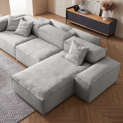Freedom Modular White Double Sided Sectional Sofa-Gray