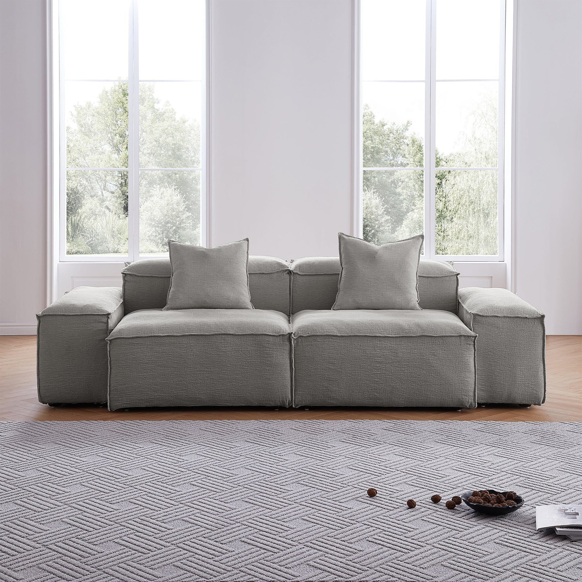 Freedom Modular Gray Sofa-Gray