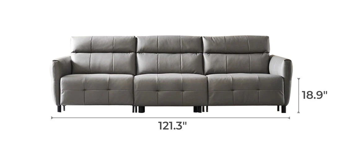 Lattice Charcoal Gray Leathaire Modular Recliner Sofa