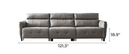 Lattice Charcoal Gray Leathaire Modular Recliner Sofa