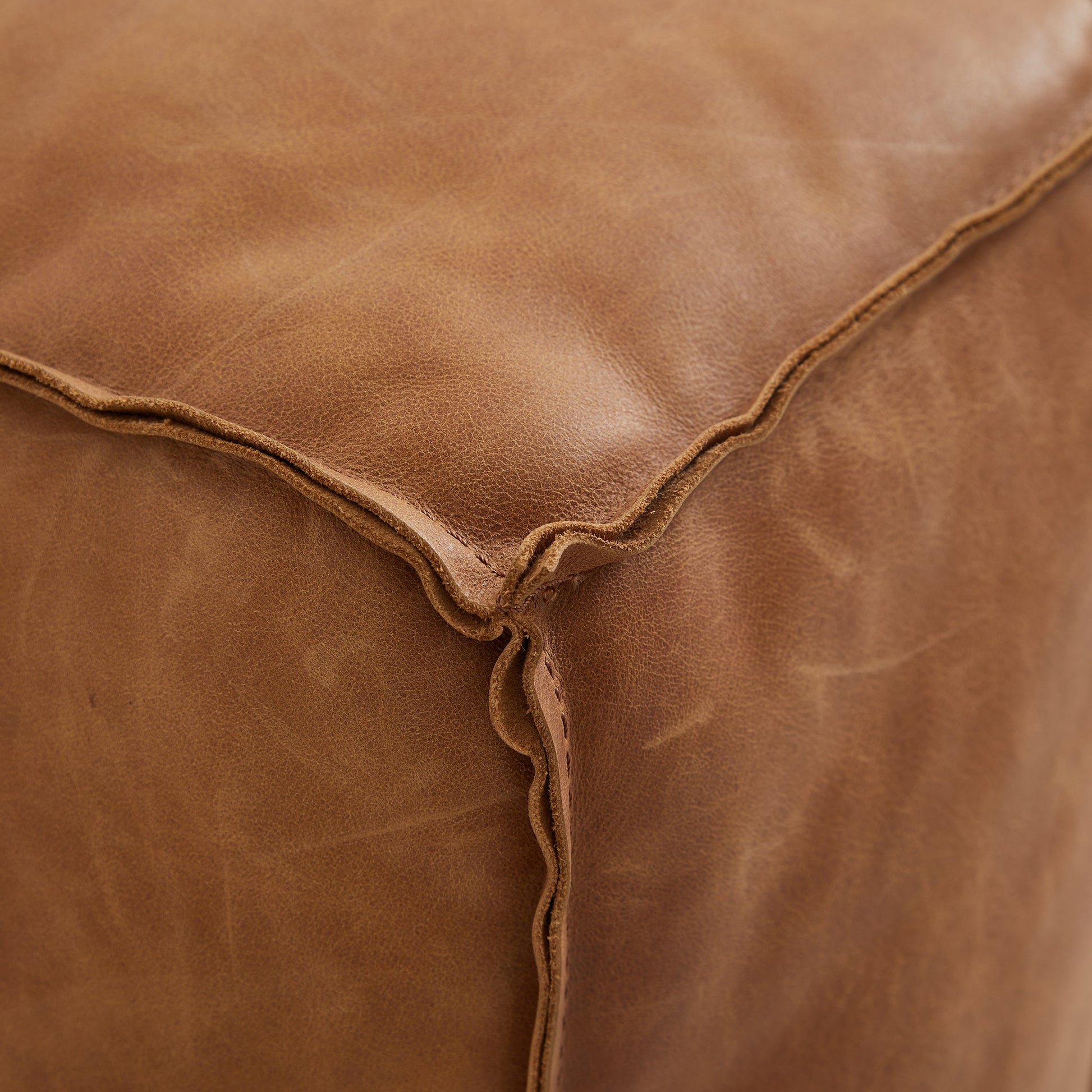 Rusty Tan Genuine Leather Tuxedo Sofa-Tan