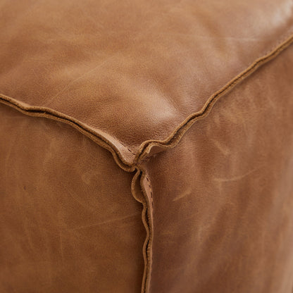 Rusty Tan Genuine Leather Tuxedo Sofa-Tan