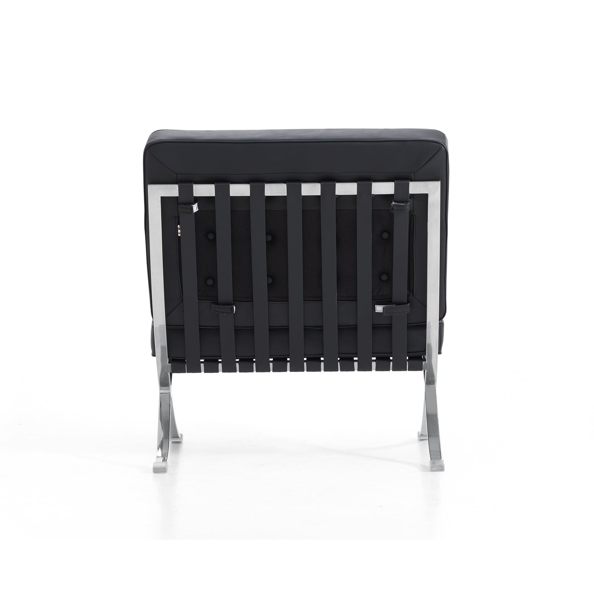 Barcelona Leather Lounge Chair-Black