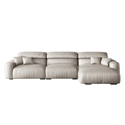 Chestnut Brown Leather Sofa and Ottoman