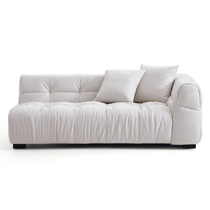 Boba Cream Leathaire Sectional Set-White