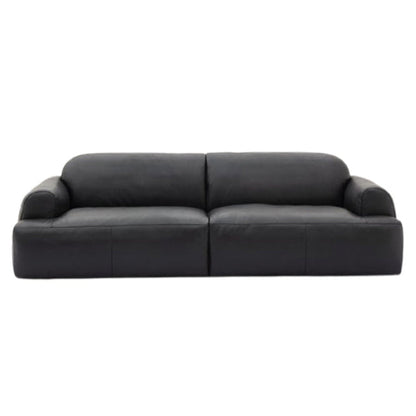 Brenley Modern Italian Leather Sofa-Black