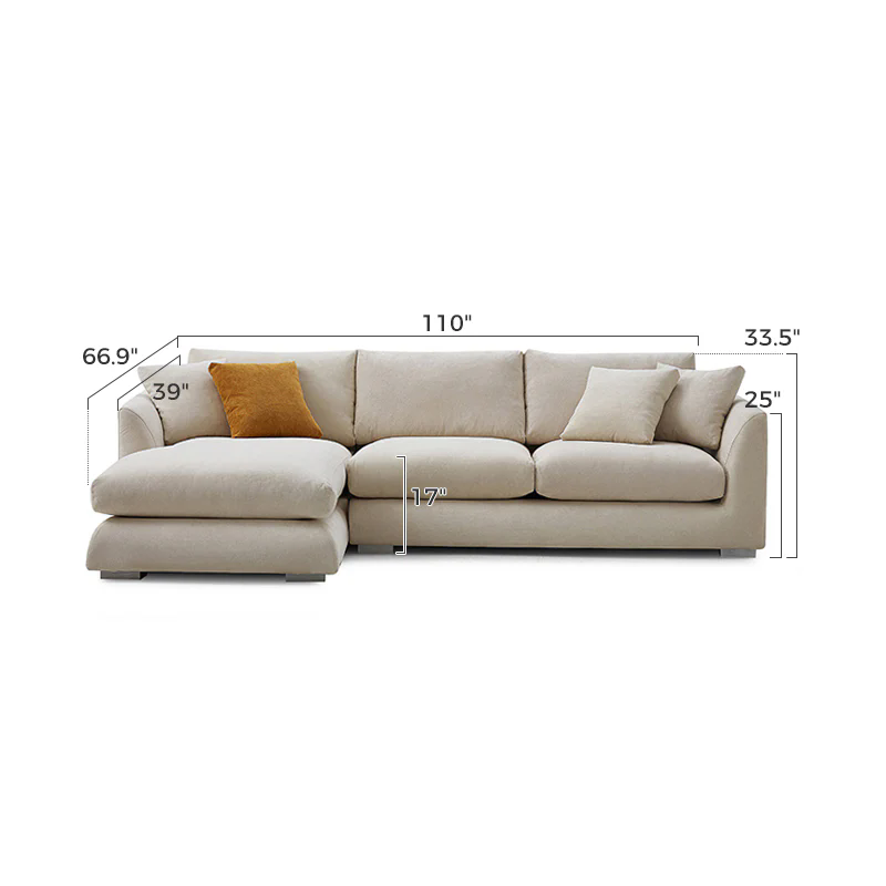 Aalto Boutique Beige Feathers Sectional
