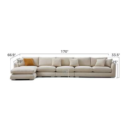 Aalto Boutique Beige Feathers Sectional