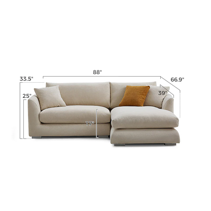 Aalto Boutique Beige Feathers Sectional
