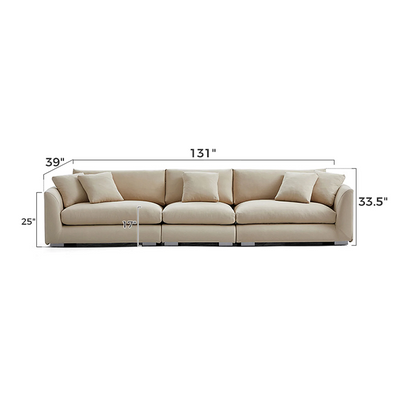 Aalto Boutique Beige Feathers Loveseat / Beige