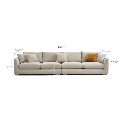 Aalto Boutique Beige Feathers Loveseat / Beige