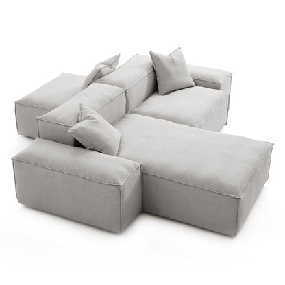 Freedom Modular Gray Double Sided Sectional Sofa-Gray-106.3″-Low