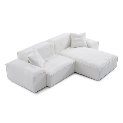 Freedom Modular Khaki Sectional Sofa-White-Low-106.3″