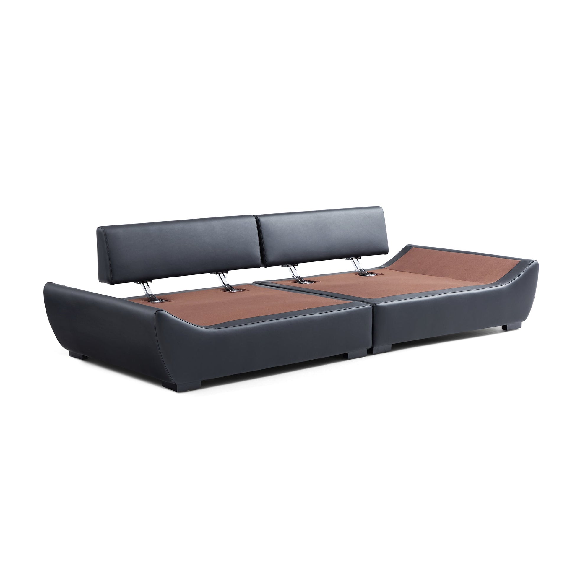 Casper Sailboat Leather Sofa-Black